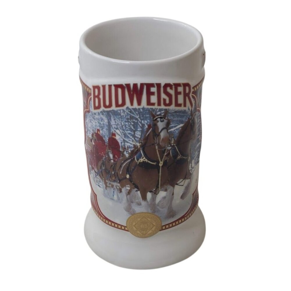 Budweiser Plaid Holiday Beer Stein 42nd Anniversary Edition 2021